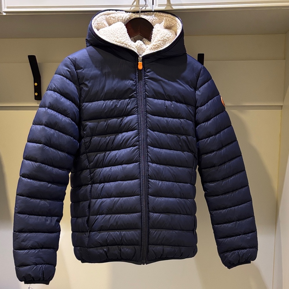 SAVE THE DUCK Dark Blue Quilted Jacket with Hood size 14